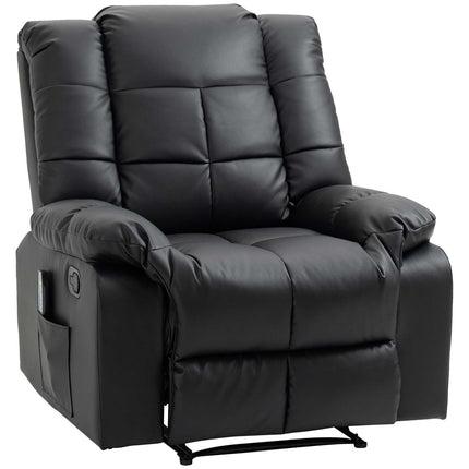 Elektrischer Massagesessel – Kunstleder, Schwarz