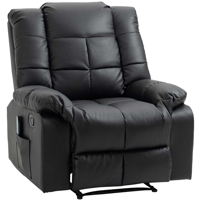 Elektrischer Massagesessel – Kunstleder, Schwarz
