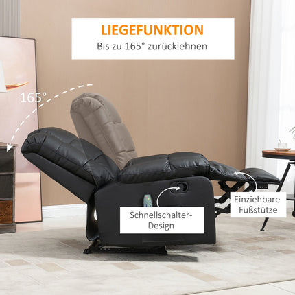 Elektrischer Massagesessel – Kunstleder, Schwarz