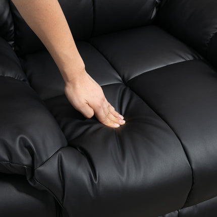 Elektrischer Massagesessel – Kunstleder, Schwarz