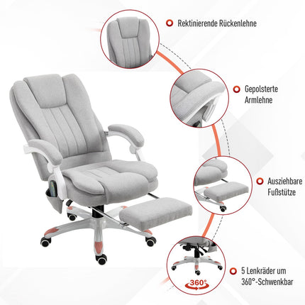 Massagesessel - Polyesterschaum, grau, höhenverstellbar