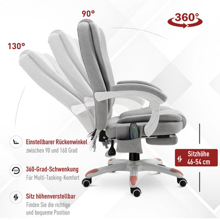 Massagesessel - Polyesterschaum, grau, höhenverstellbar