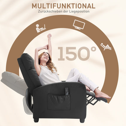 Liege-Massage- und Relaxsessel, schwarzer PU-Schaum