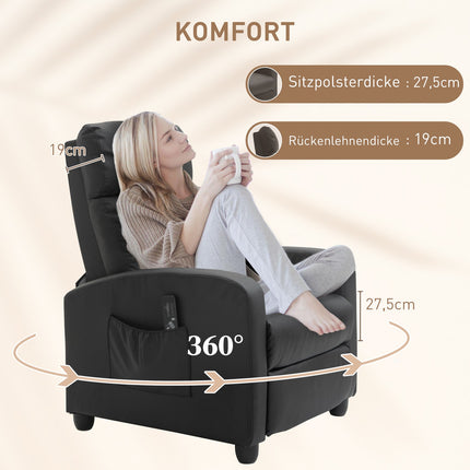 Liege-Massage- und Relaxsessel, schwarzer PU-Schaum