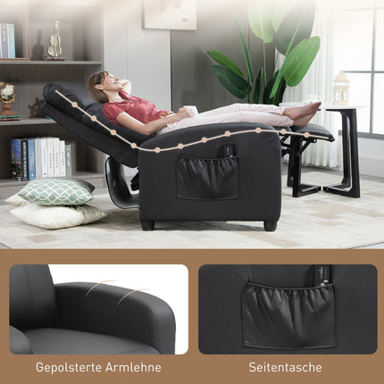 Liege-Massage- und Relaxsessel, schwarzer PU-Schaum