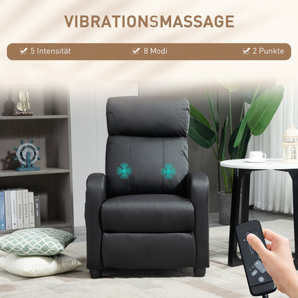 Liege-Massage- und Relaxsessel, schwarzer PU-Schaum
