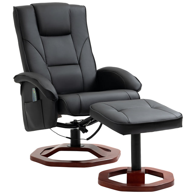 Massagesessel, Kunstleder, mit Hocker, 360° drehbar