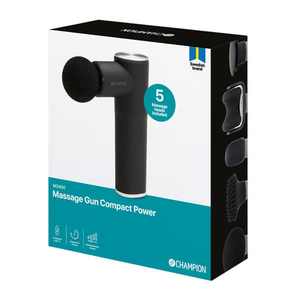Massagepistole Compact Power 3300 U/min 1800 mAh MG400 Schwarz/Silber