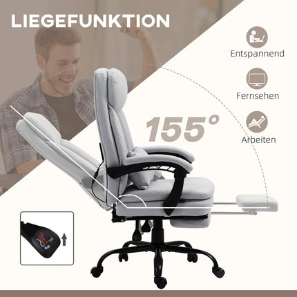 Ergonomická polohovací kancelářská židle, šedá - masážní funkce