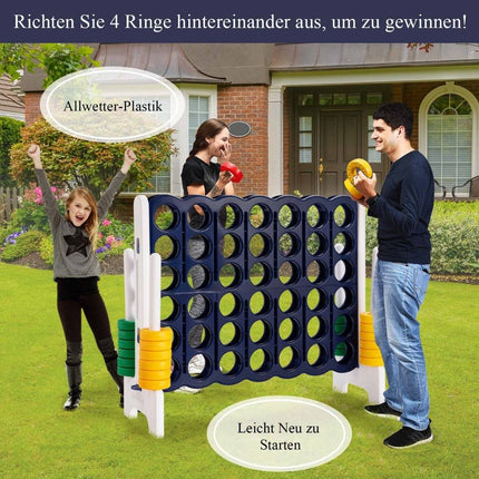 Match 4 giant game set for children and adults 120 x 42 x 104 cm gray + dark blue