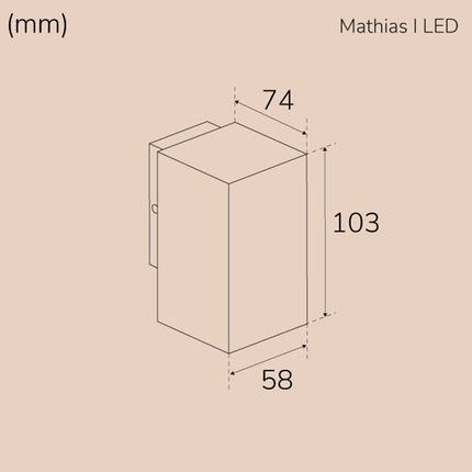 Mathias I Wall luminaire LED IP65 3000K 3W 290lm White