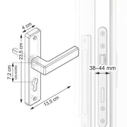 Matt Black Door Handle Set with Profile Cylinder