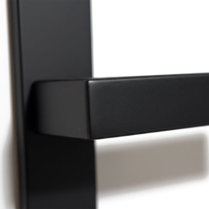 Matt Black Door Handle Set with Profile Cylinder