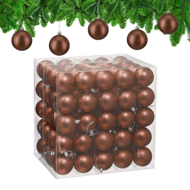 Matte Christmas Baubles Set, 100 Pieces