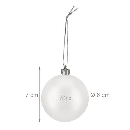Mattes Weihnachtsbaumkugel-Set, 50-teilig