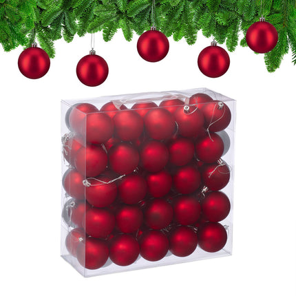 Matte Christmas Baubles Set, 50 Pieces
