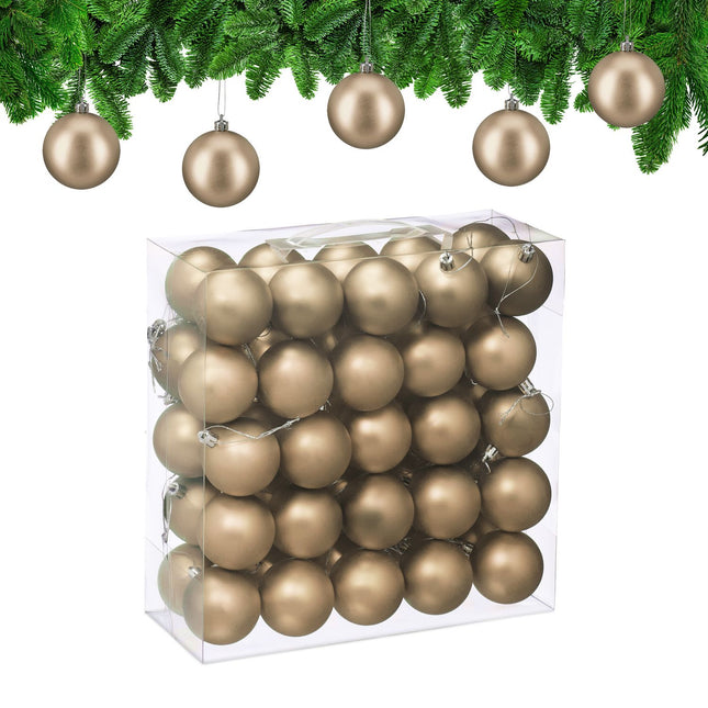 Matte Christmas Baubles Set, 50 Pieces