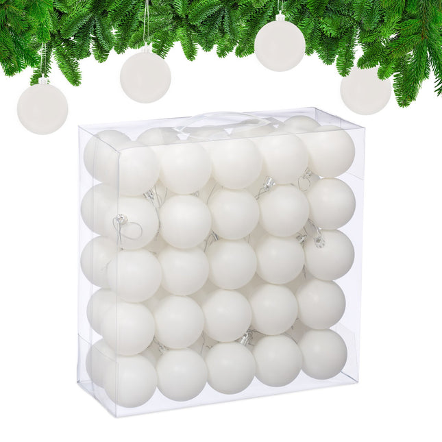 Matte Christmas Baubles Set, 50 Pieces