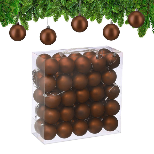 Matte Christmas Baubles Set, 50 Pieces