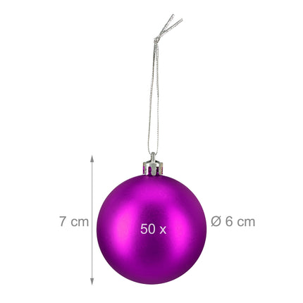 Mattes Weihnachtsbaumkugel-Set, 50-teilig