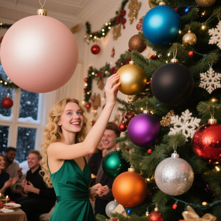 Matte Christmas Tree Baubles Set, 50 Pieces