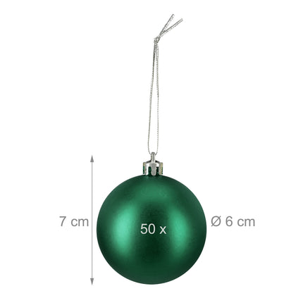 Matte Christmas Tree Baubles Set, 50 Pieces