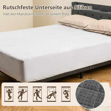 Mattress Protector, Soft Velvet Topper, 180x200 cm, Gray