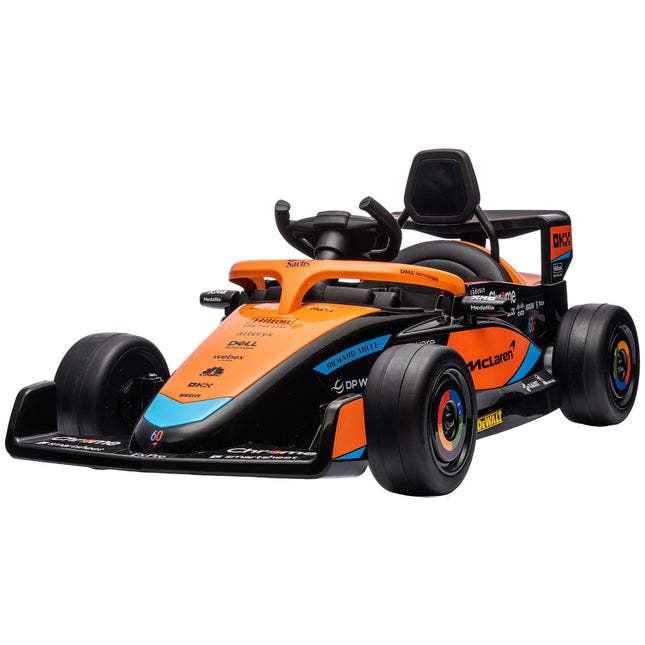 Orangefarbenes Elektroauto für Kinder, 2-Gang, Fernbedienung, 30 kg Tragkraft