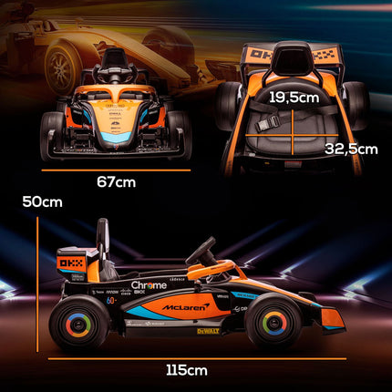 Orangefarbenes Elektroauto für Kinder, 2-Gang, Fernbedienung, 30 kg Tragkraft