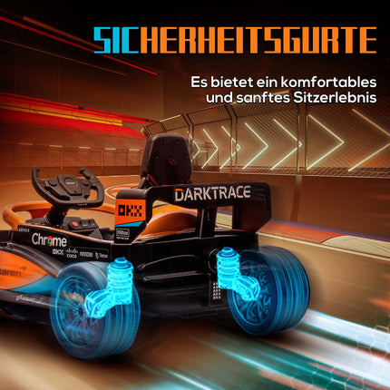 Orangefarbenes Elektroauto für Kinder, 2-Gang, Fernbedienung, 30 kg Tragkraft