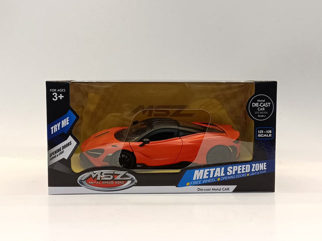 Kovový model auta Mclaren 765 LT, měřítko 1:24