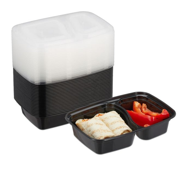 Meal preparation boxes with 2 compartments - 24 pcs