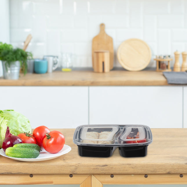 Meal preparation boxes with 2 compartments - 24 pcs