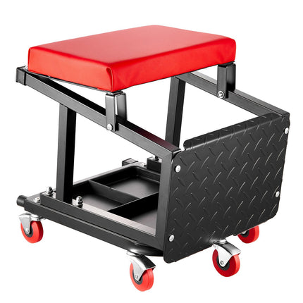 Mechanic Rolling Stool, 300 lb, Swivel, Tool Tray