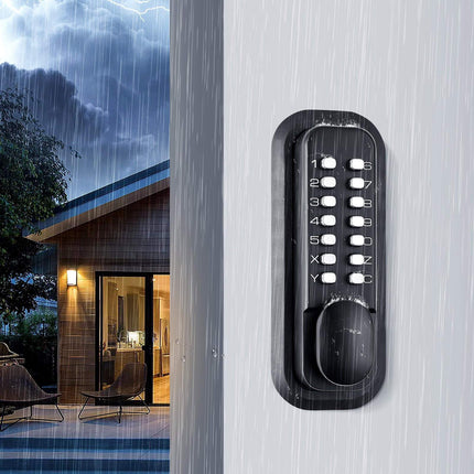 Mechanical Keyless Door Lock, 14-Digit Keypad, Waterproof