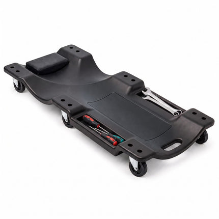 Mechanic's Creeper 150 kg with Padded Headrest, 6 Castors, Black