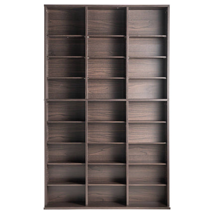 Media Storage Cabinet, 9-Shelf, 27 Compartments, Espresso