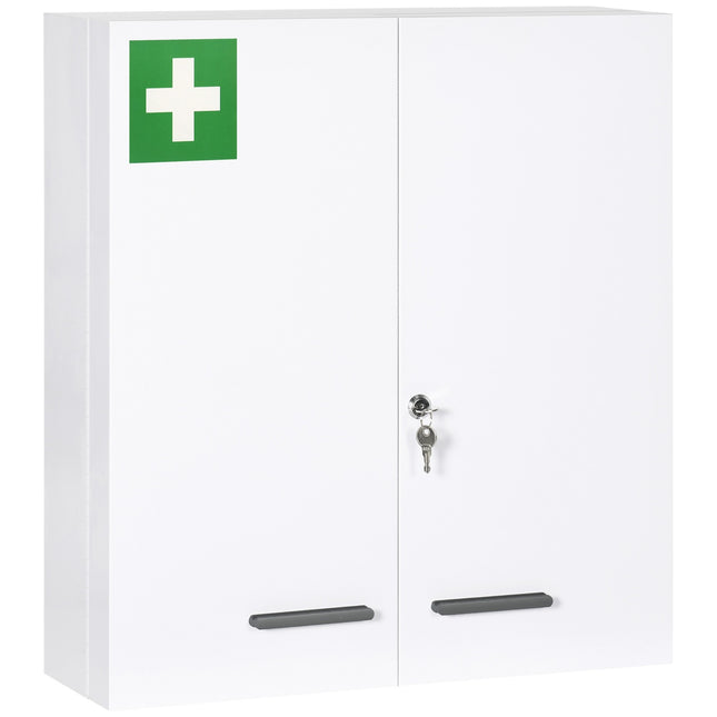 Medizinschrank zur Wandmontage, Stahl, weiß, 6 Einlegeböden
