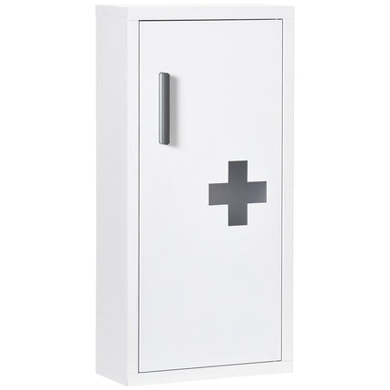 Weißer Medikamentenschrank für Erste Hilfe, Magnetverschluss, 40x15x53,5 cm