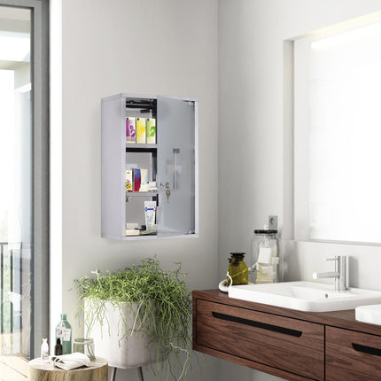 Abschließbarer Medizinschrank aus Edelstahl, 30x18x50 cm Sichere Aufbewahrung