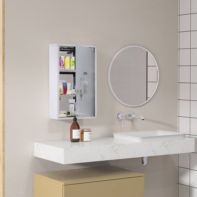 Abschließbarer Medizinschrank aus Edelstahl, 30x18x50 cm Sichere Aufbewahrung