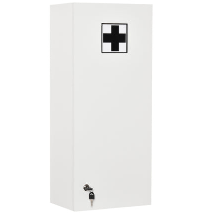 Lockable medicine cabinet - Wall mounted, adjustable shelves