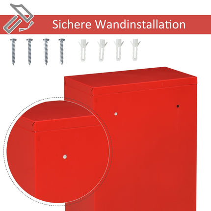 Roter Erste-Hilfe-Schrank aus Metall mit Schloss, 3 Fächer