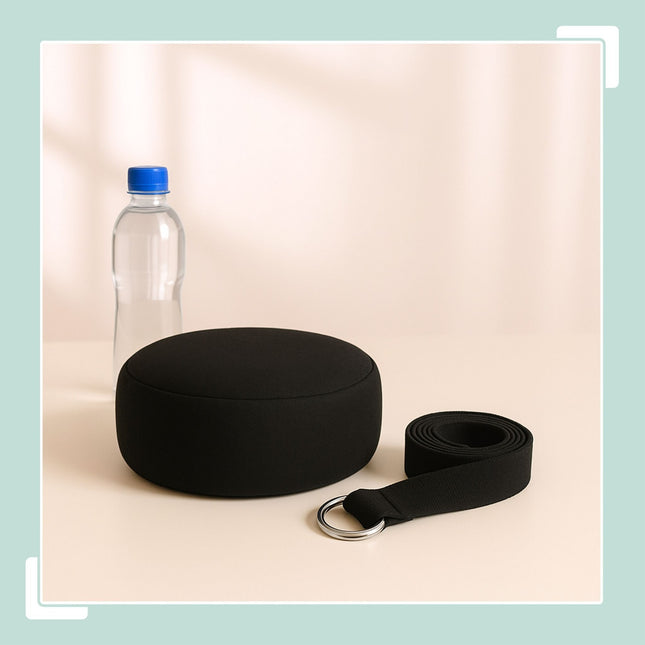 Meditationskissen-Set mit Yogagurt – Buchweizenfüllung