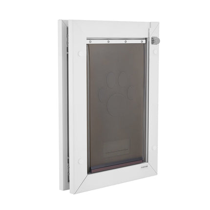 Medium Pet Door, 3 Magnetic Flaps, Metal Frame, White