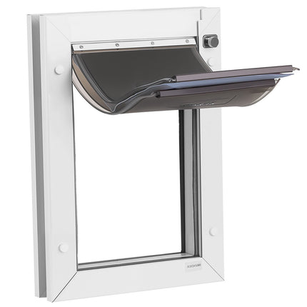 Medium Pet Door, 3 Magnetic Flaps, Metal Frame, White
