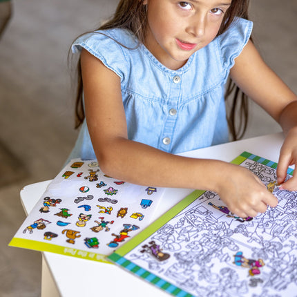 Melissa & Doug Such- und Finde-Stickerblock - Unterwegs in der Stadt