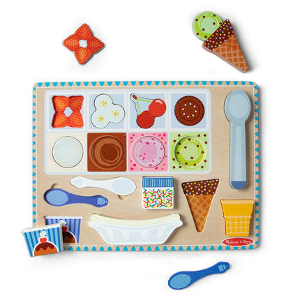 Melissa & Doug Hölzernes Magnet-Eis-Puzzle & Spielset