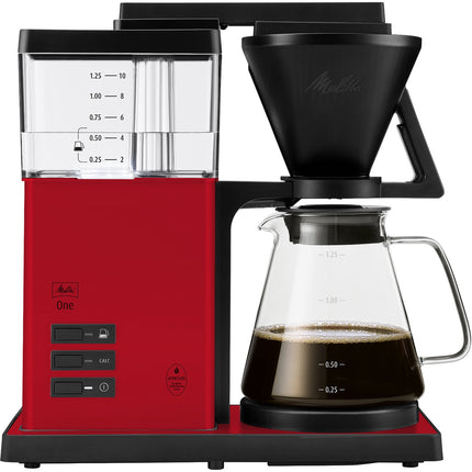 Melitta One Filter Coffee Maker, 10 Cups, ECBC Certified, Iconic Red, 1525 W