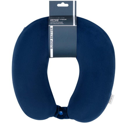Memory Foam Neck Pillow, Midnight Blue